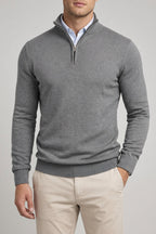Classic Knit Jumper Men Wool Turtleneck Half Zip