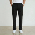 Stretch Tailored Trousers Men Classic Straight-Leg
