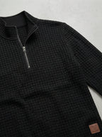 Ribbed Quarter Zip Sweater Men – Wool Pattern