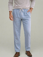 Linen Drawstring Trousers Men