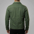 Men's Denim Jacket – Button Front (Green)