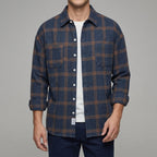 Cotton Plaid Long Sleeve Shirt Men Classic