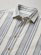 Linen Dress Shirt Men Striped