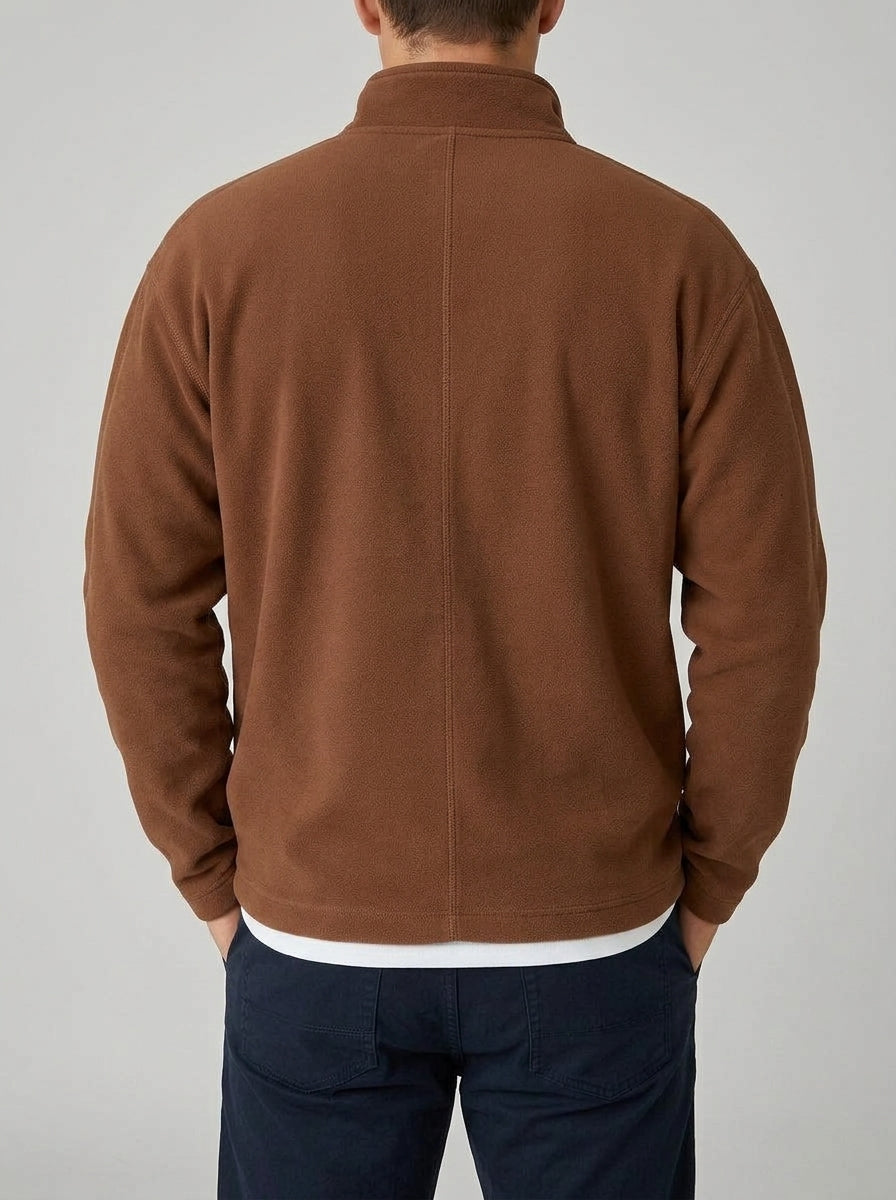 Wool Half Zip Jumper Men – Stand Collar Ribbed