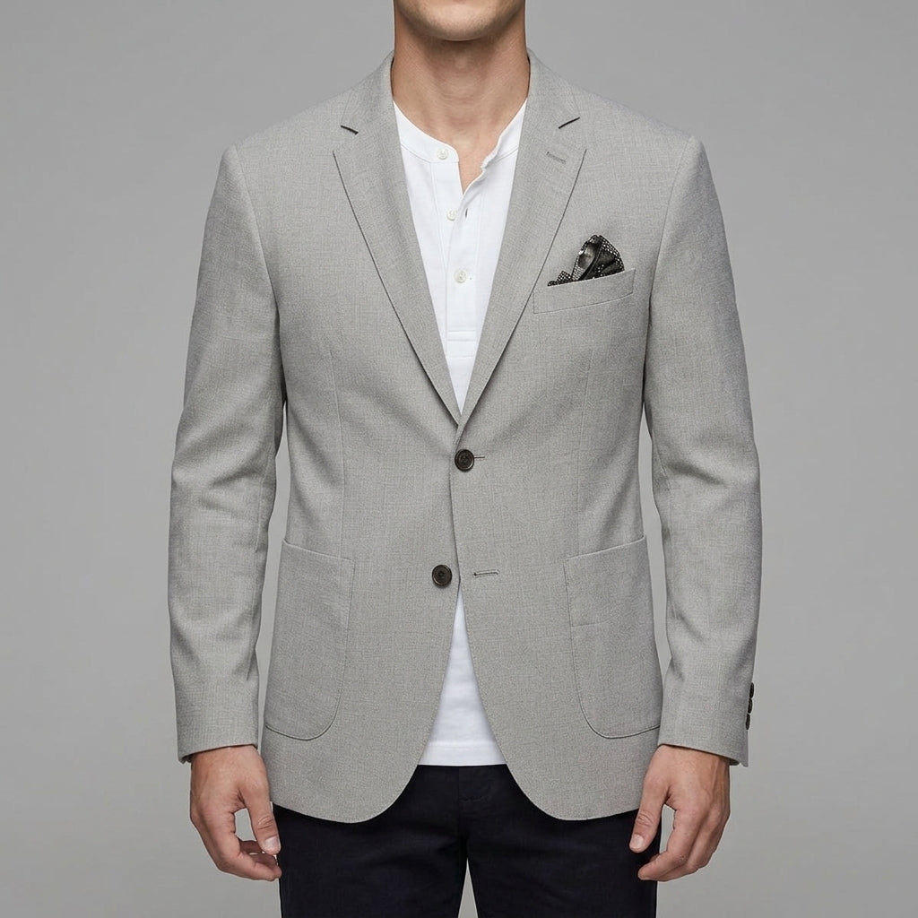 Wool Blazer Men Slim-Fit Formal Occasions