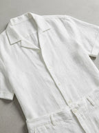 Linen Short Sleeve Set Men Summer