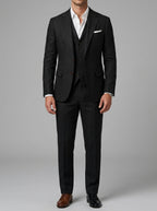 Linen Elegant 3-Piece Wedding Suit Men Slim-Fit Blazer Pants Summer Formal