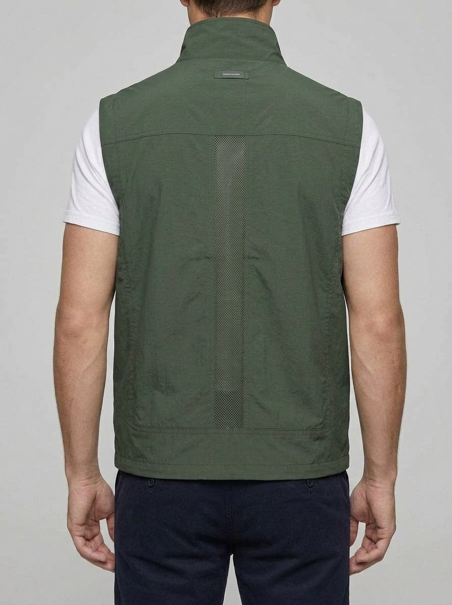 V-Neck Gilet Men Lightweight Utility Vest Breathable