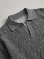 Wool Long Sleeve Polo Men – Classic Knit