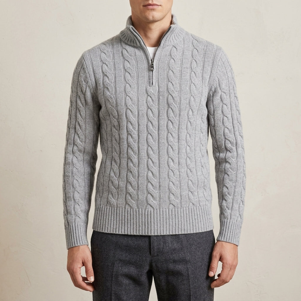 Belessia Castello Wool Half Zip Sweater Men