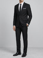 Wool Classic 2-Piece Suit Men Notch Lapel