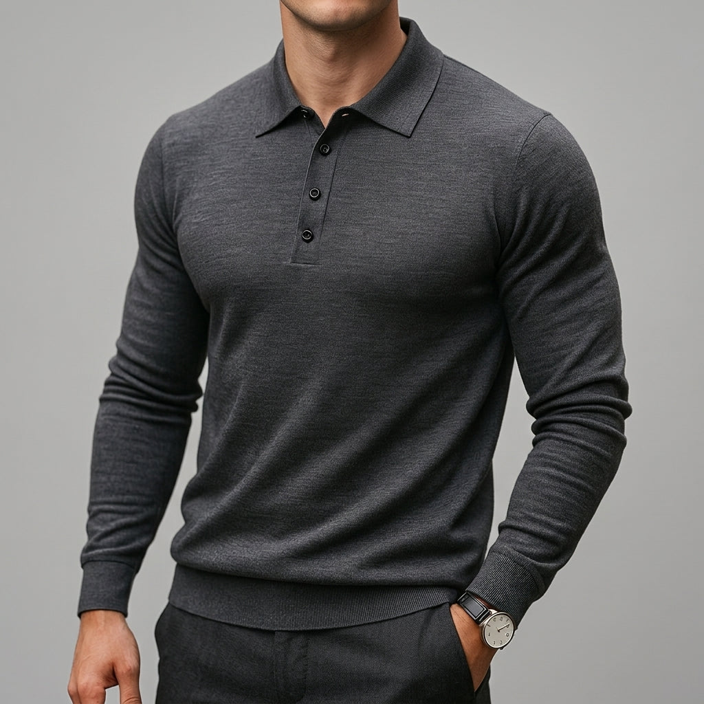 Belessia Merino Wool Polo Shirt  - Soft Knit Men