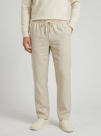 Linen Drawstring Trousers Men