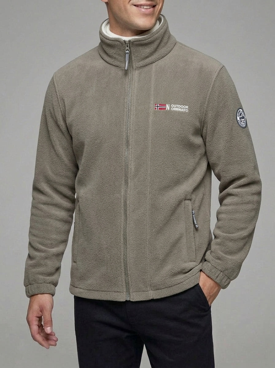 Fleece Jacket Men's Outdoor Soft Warm Protective Collar