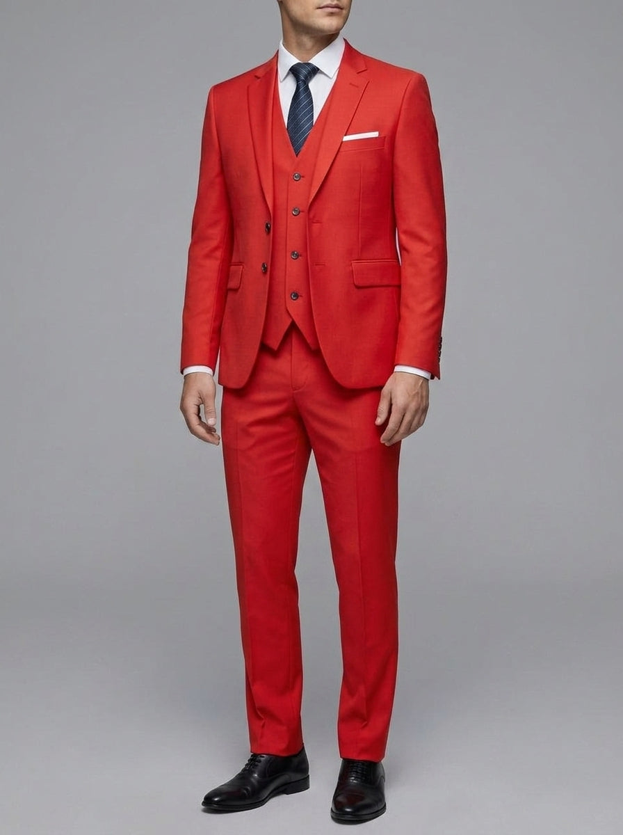 Wool Slim-Fit 3-Piece Suit Men