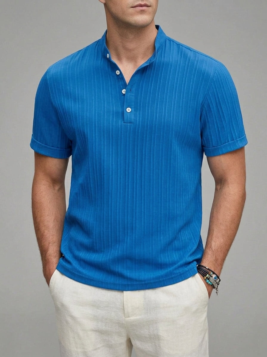Men's Classic Henley Shirt Cotton