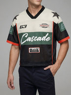 Mesh Football Jersey Men V-Neck Retro