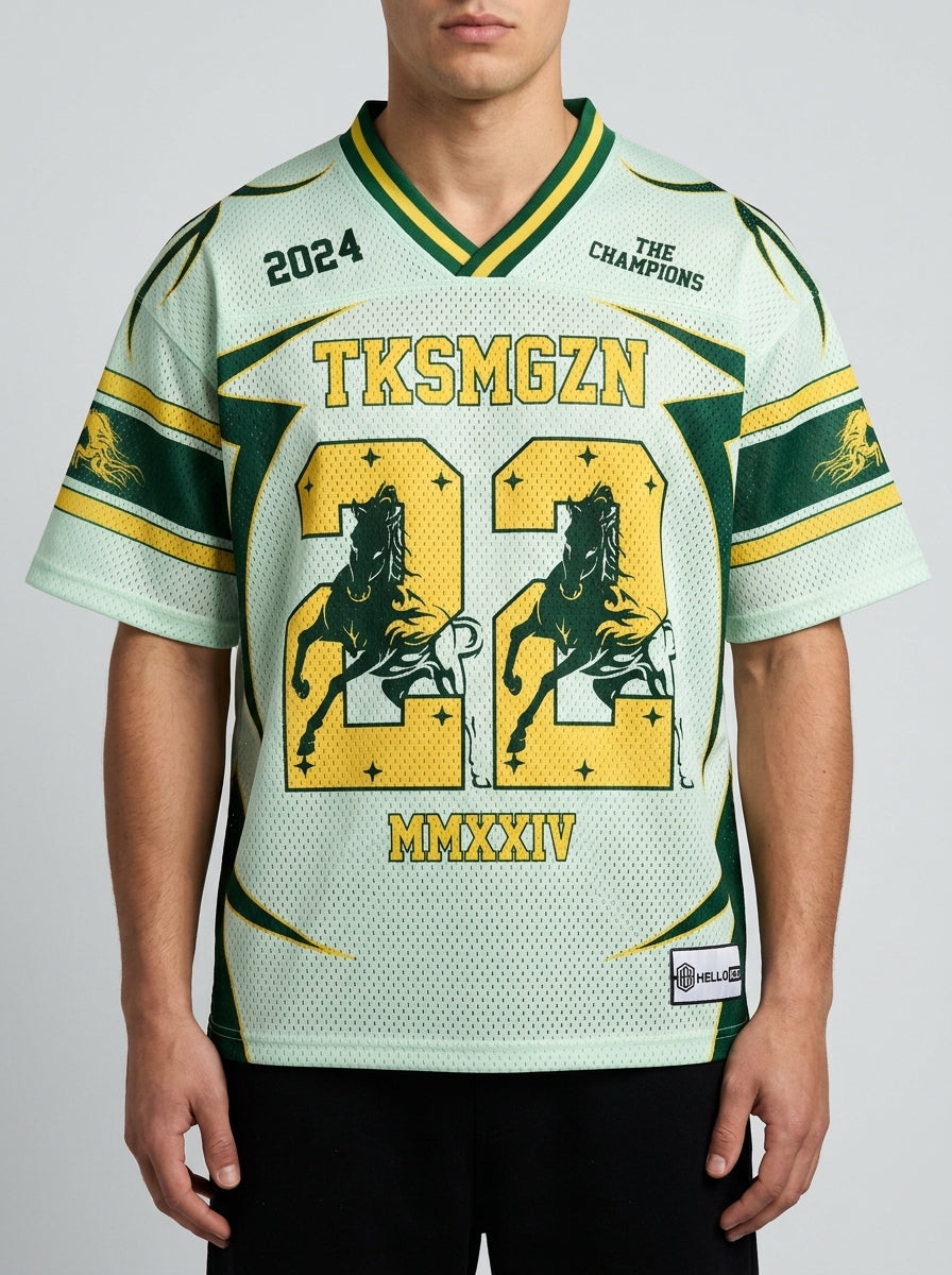 Mesh Football Jersey Men V-Neck Retro