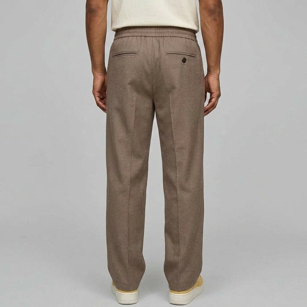 Wool Trousers Men Relaxed Straight