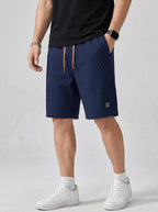 Cotton Chino Shorts Men Drawstring Side Pockets