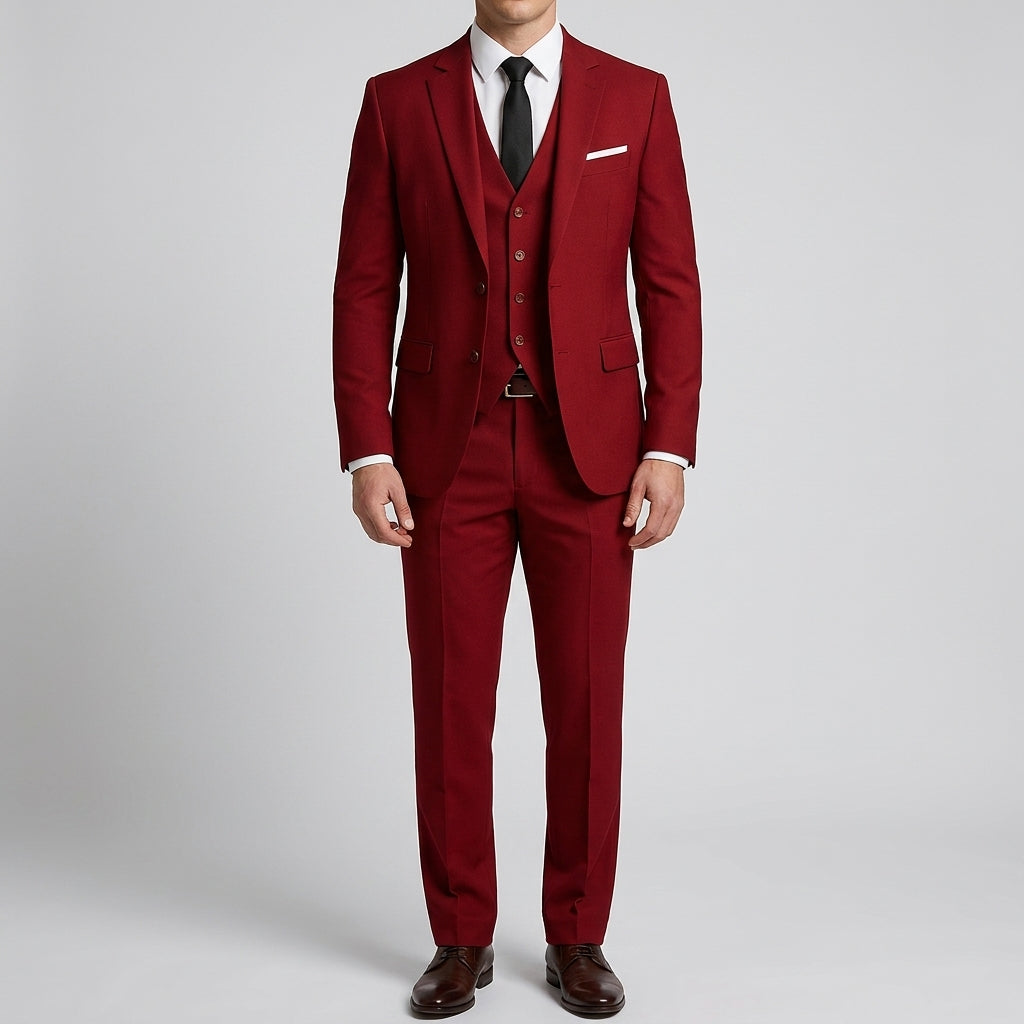 Wool Slim-Fit 3-Piece Suit Men