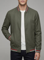 Lightweight Bomber Jacket Stripe Detail – Wool