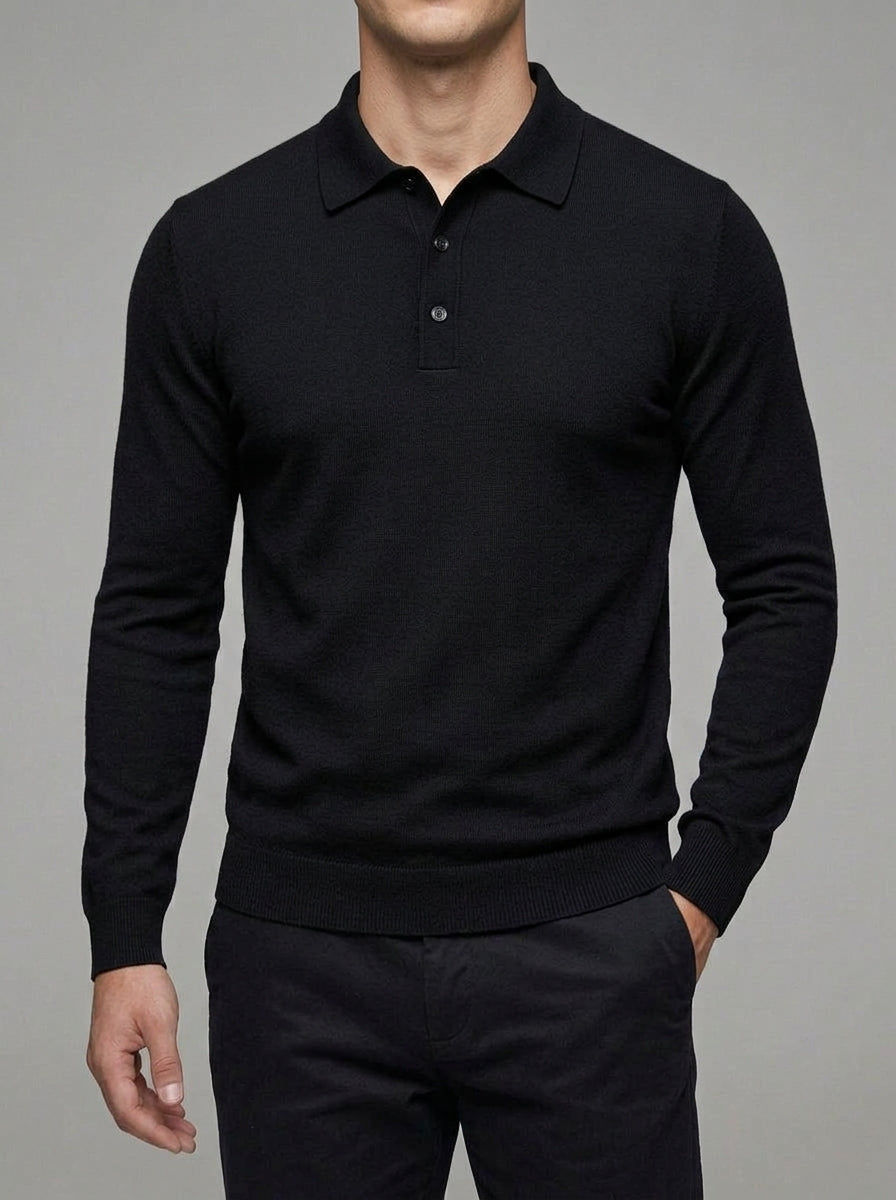 Belessia Merino Wool Polo Shirt  - Soft Knit Men