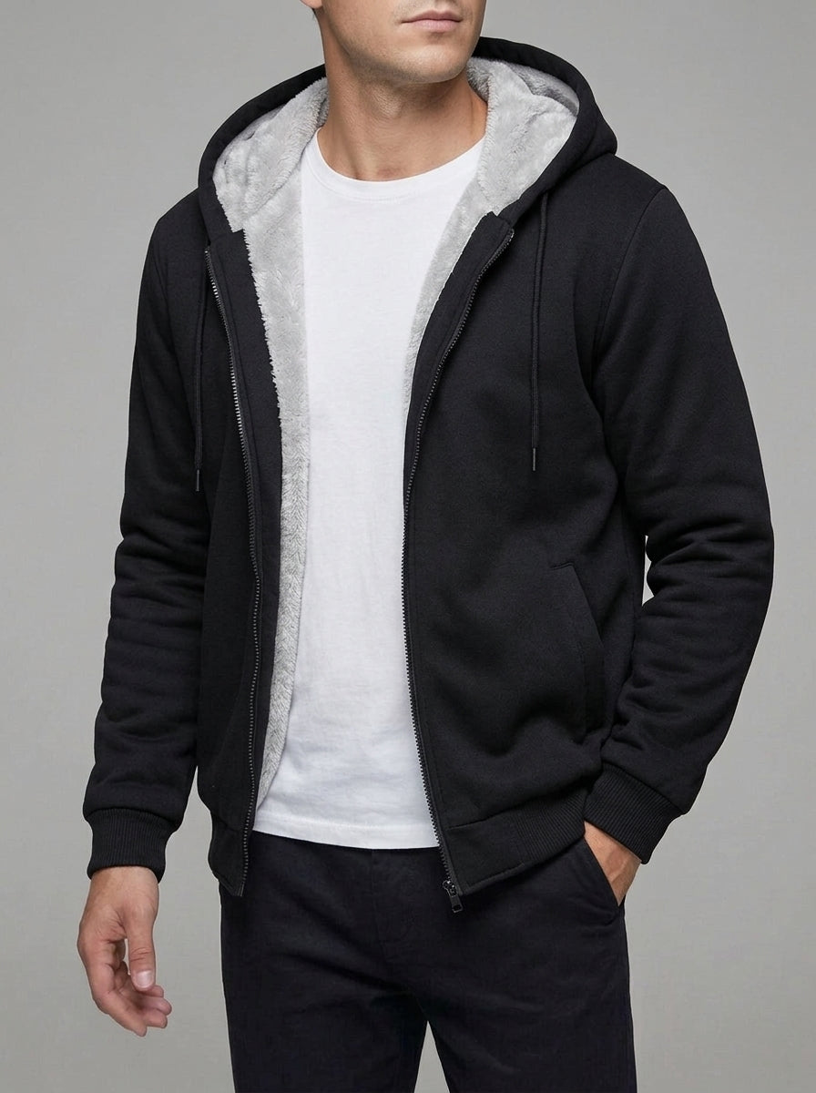 Fleece Zip Up Hoodie Men
