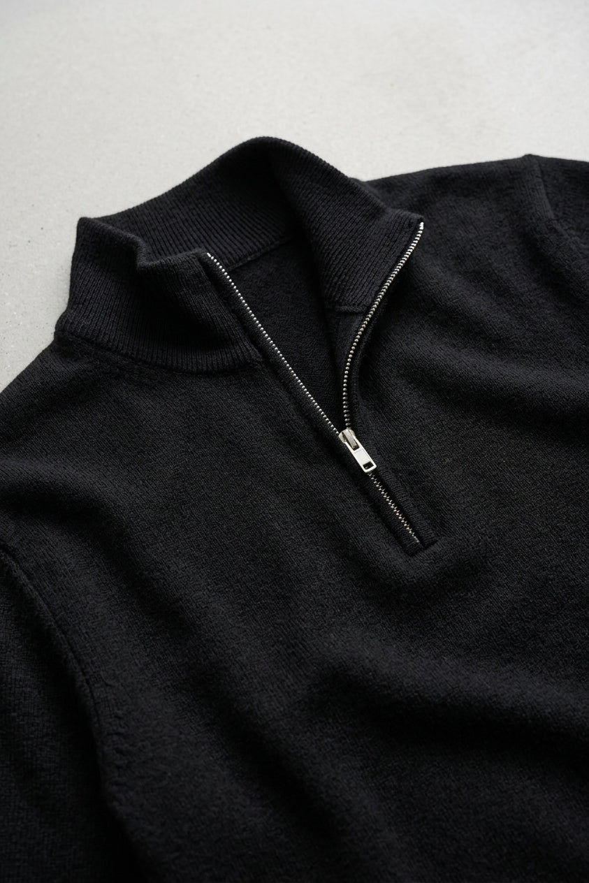 Classic Knit Jumper Men Wool Turtleneck Half Zip
