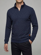 Ribbed Quarter Zip Sweater Men – Wool Pattern