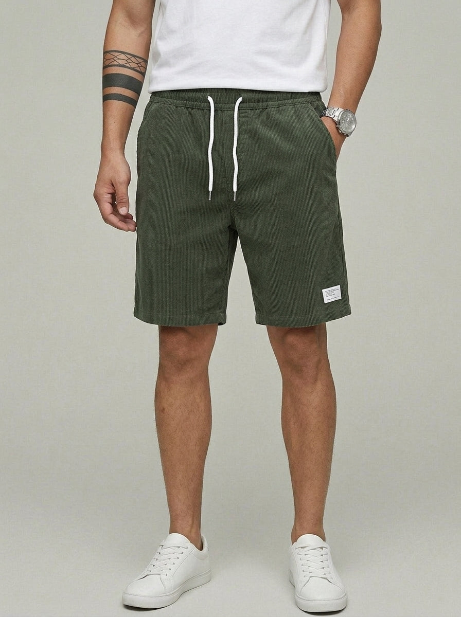 Cotton Chino Shorts Men Casual Drawstring