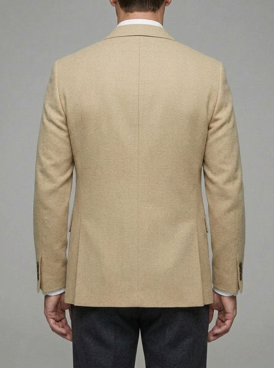 Wool Blazer Men Slim-Fit Formal Occasions
