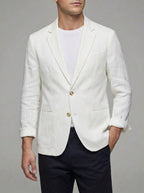 Linen Summer Blazer Men Lightweight Jacket