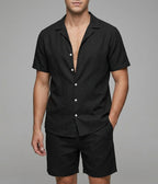 Linen Short Sleeve Set Men Summer