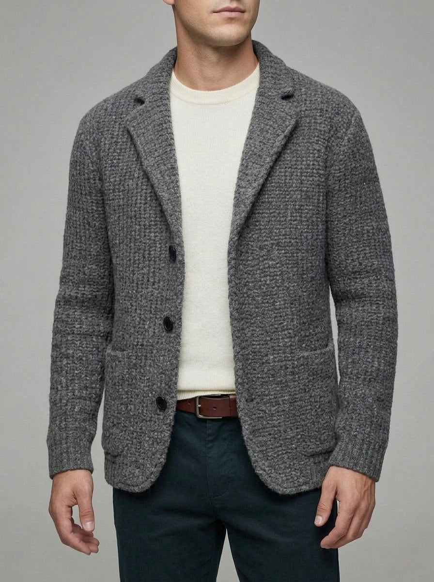 Wool Cardigan Men Button Down Regular Fit