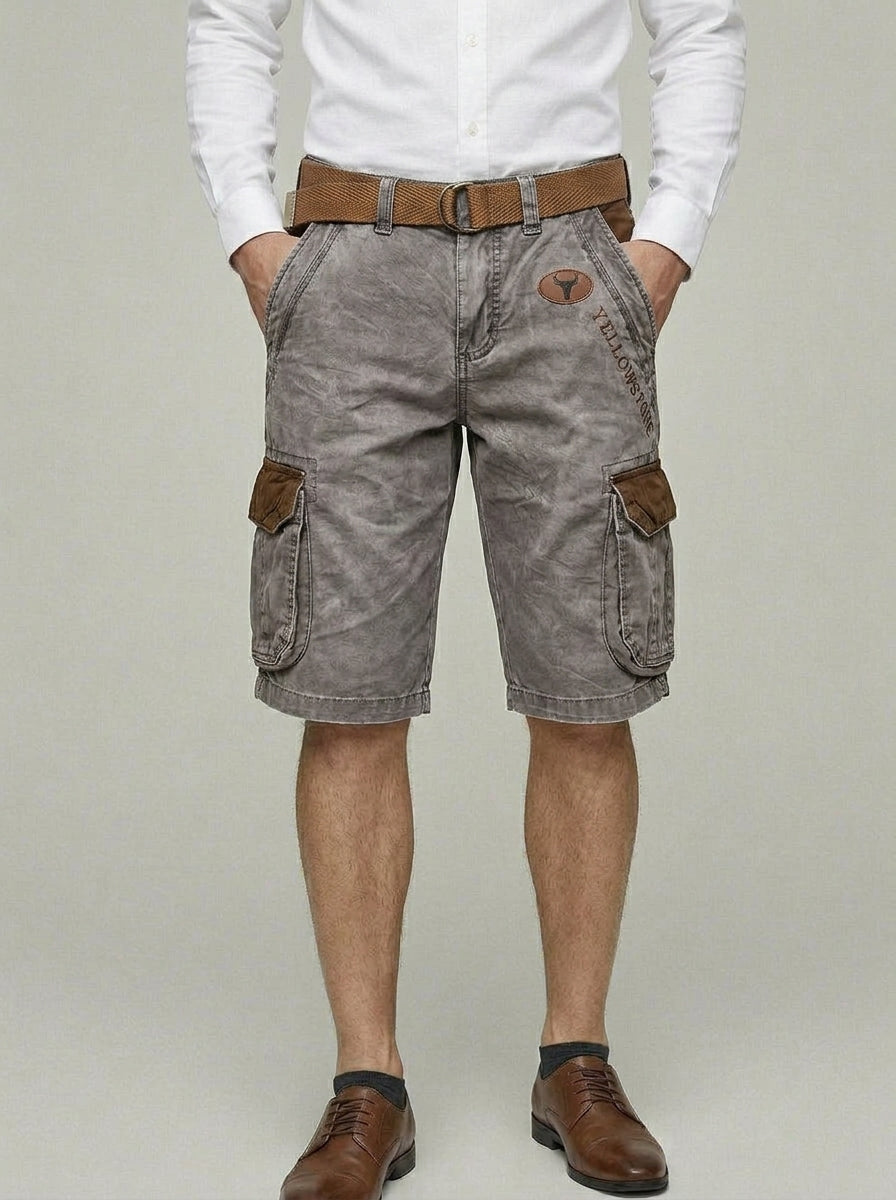 Cotton Chino Shorts Men Cargo Functional Pockets