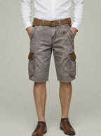 Cotton Chino Shorts Men Cargo Functional Pockets