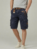 Cotton Chino Shorts Men Cargo Functional Pockets