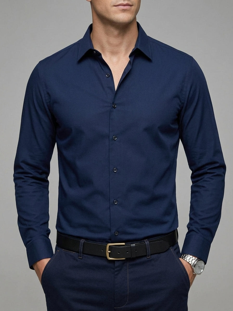 Wool Long Sleeve Shirt Men