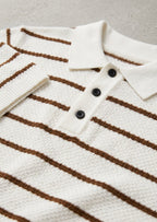 Polo Shirt Cotton Short Sleeve Button Placket Men