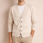 Cashmere Cardigan Men Classic Button-Up