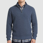 Ribbed Half Zip Jumper Men – Wool