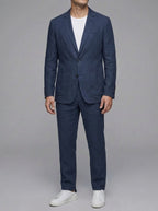Classic 2-Piece Suit Men Relaxed Fit Notch Lapel Patch Pockets