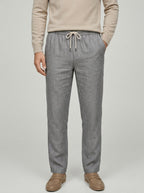 Linen Drawstring Trousers Men