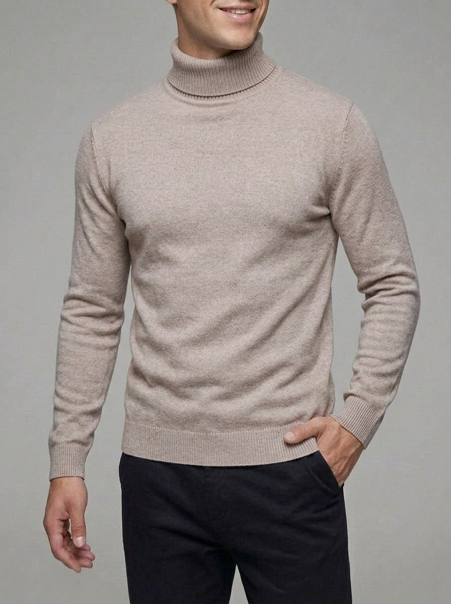 Wool Blend Roll Neck Jumper Men