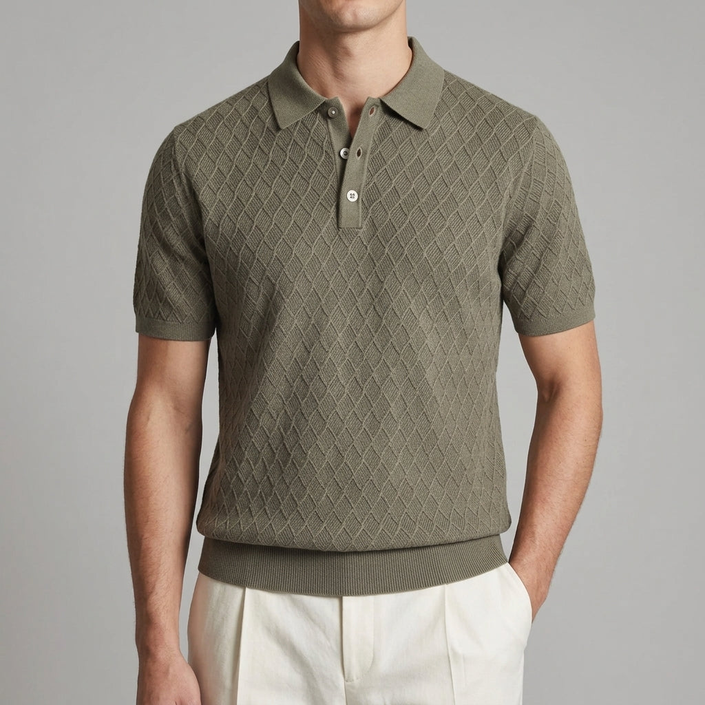 Wool Polo Shirt Men Classic
