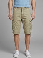 Denim Cargo Shorts Men Cotton Knee-Length