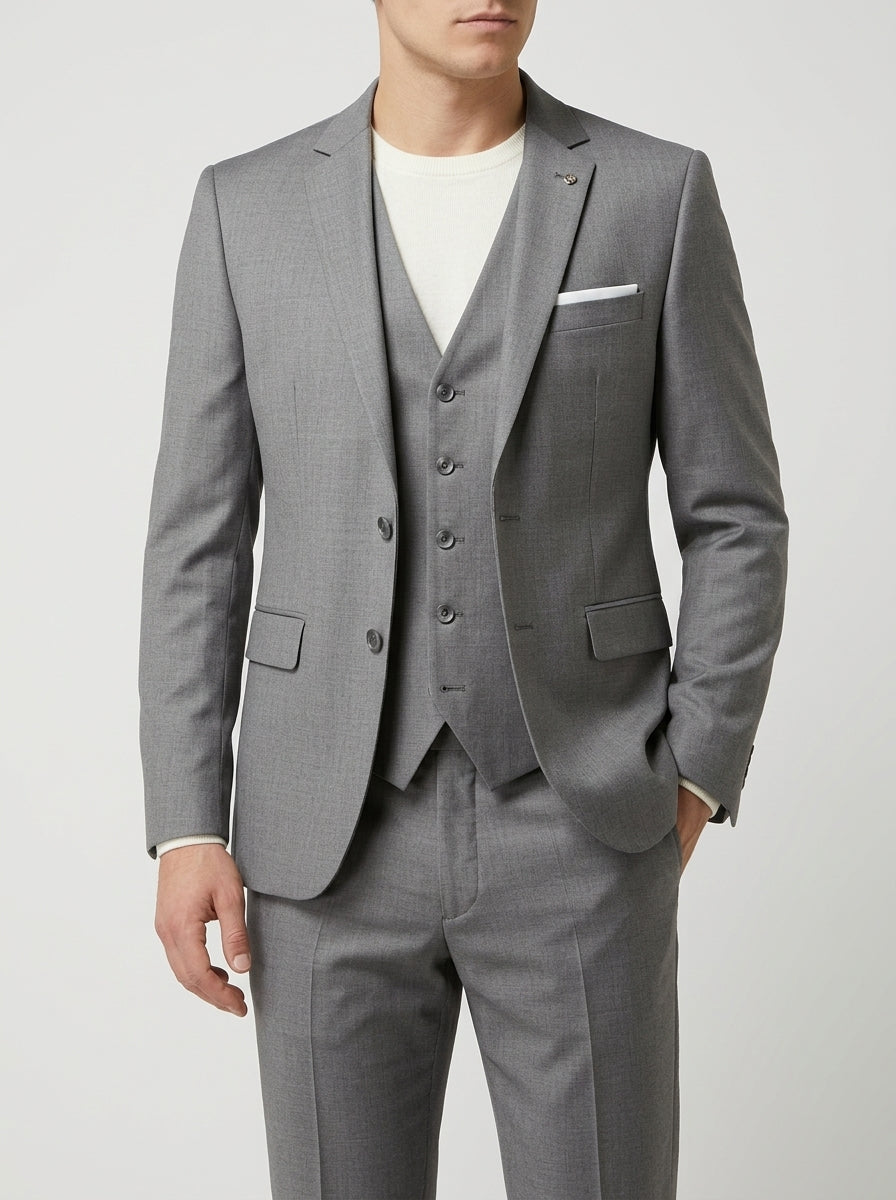 Wool Slim-Fit 3-Piece Suit Men