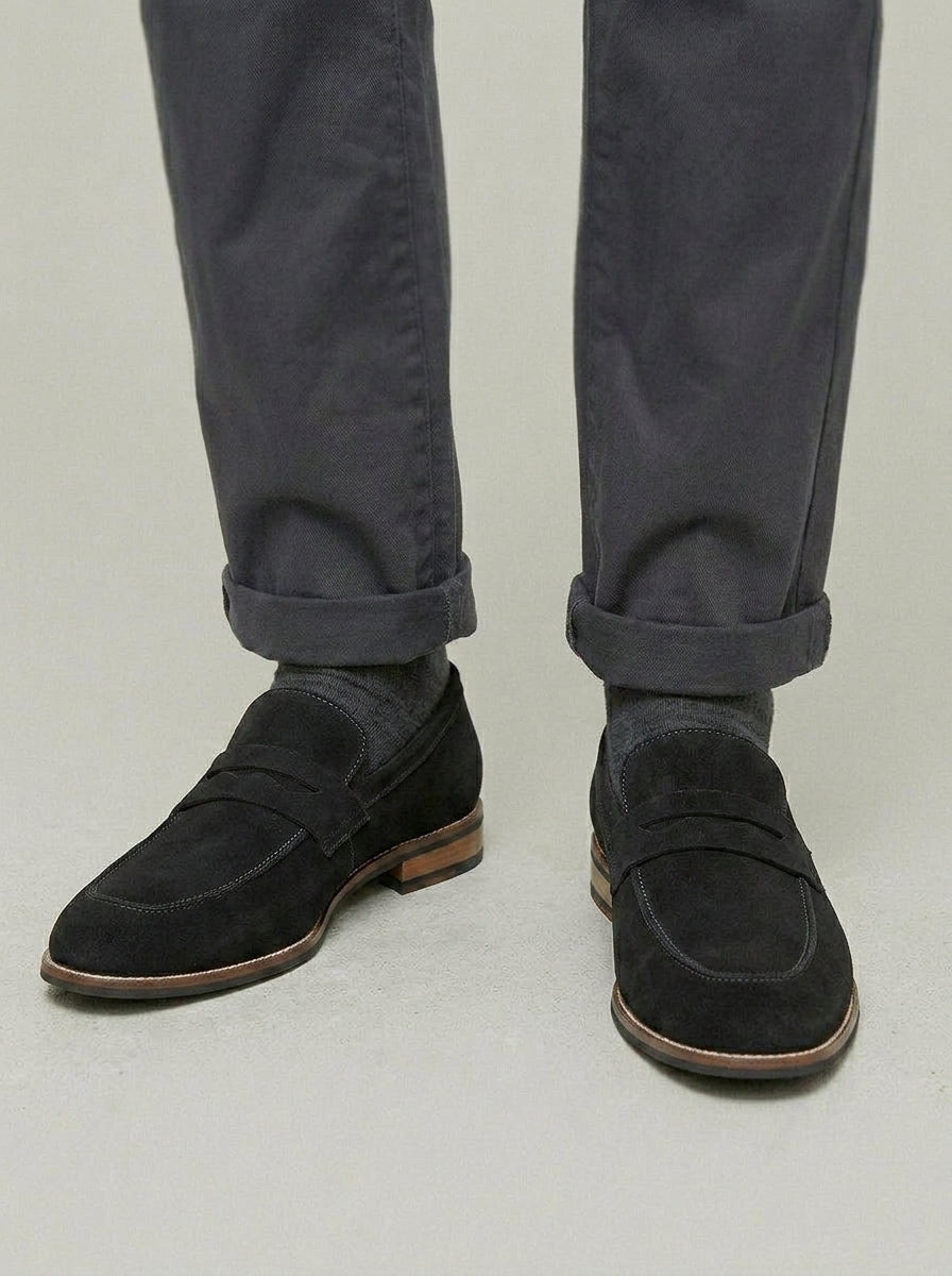 Mens Brown Leather Penny Loafers