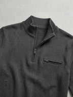 Wool Quarter-Zip Polo Shirt Men – Ribbed